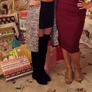 Over the knee black boots